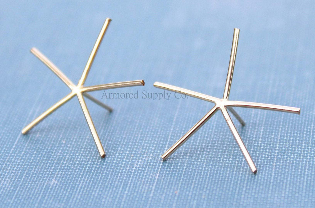 Gold Claw Prong Raw Stone Stud Earring Blanks, 5 Prong Setting, Wholesale Blanks, Gold Raw Stones, DIY Jewelry, Blanks, Jewelry Supplies