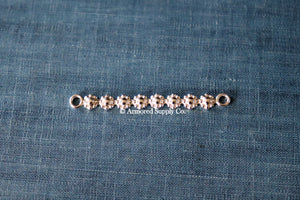 Sterling Silver Straight Flower Chain Pendant Component