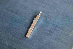 Sterling Silver Long Bar Engravable or Stampable Pendant Charm
