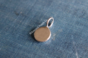 Sterling Silver Pebble Engravable or Stampable Pendant Charm