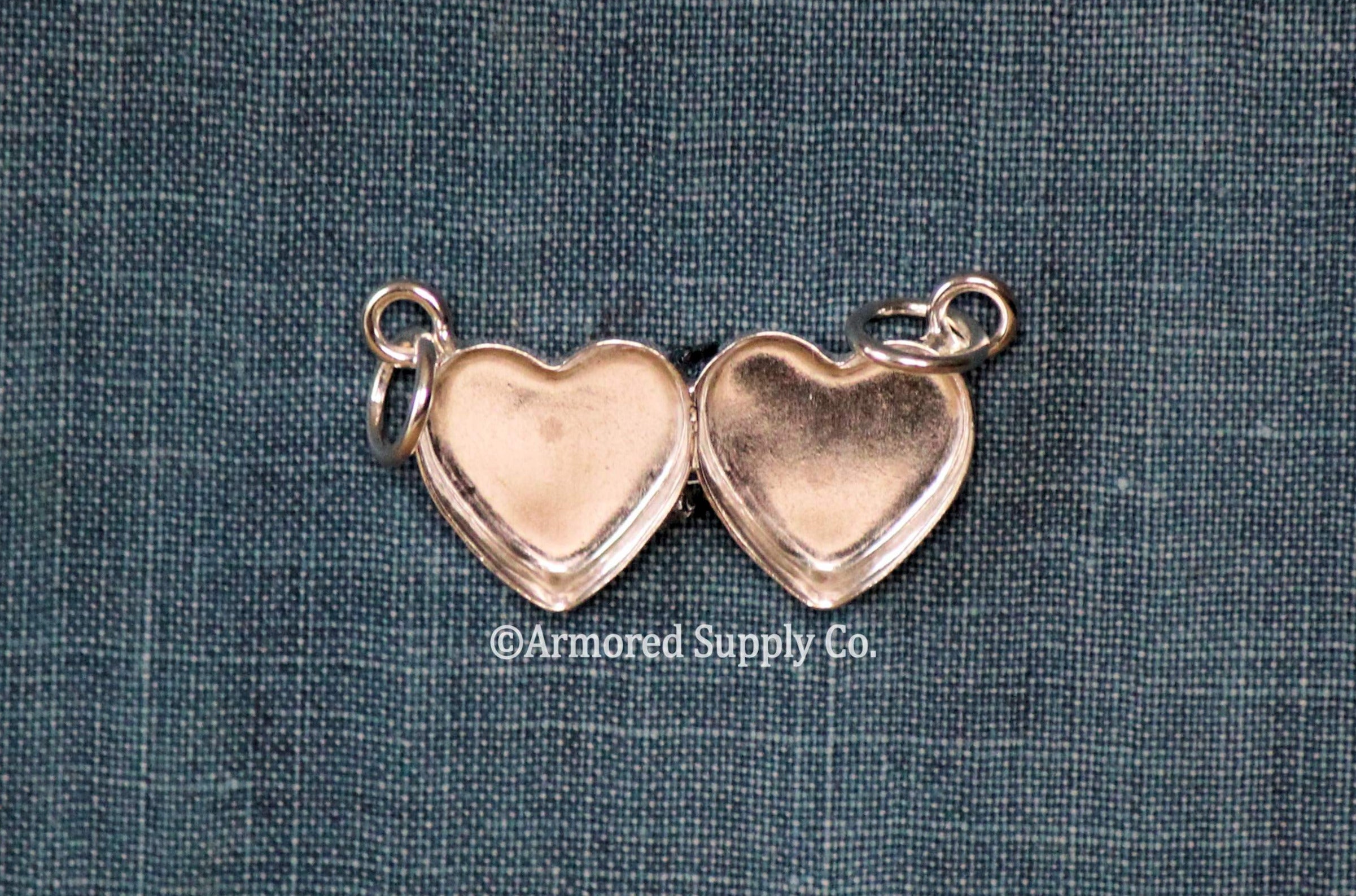 Double Loop Double Heart Bezel Pendant Blank Mounting Silver (Copy)