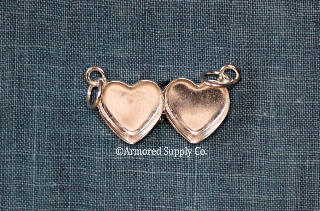 Double Loop Double Heart Bezel Pendant Blank Mounting Silver (Copy)