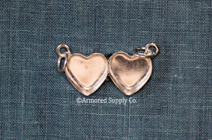 Double Loop Double Heart Bezel Pendant Blank Mounting Silver (Copy)
