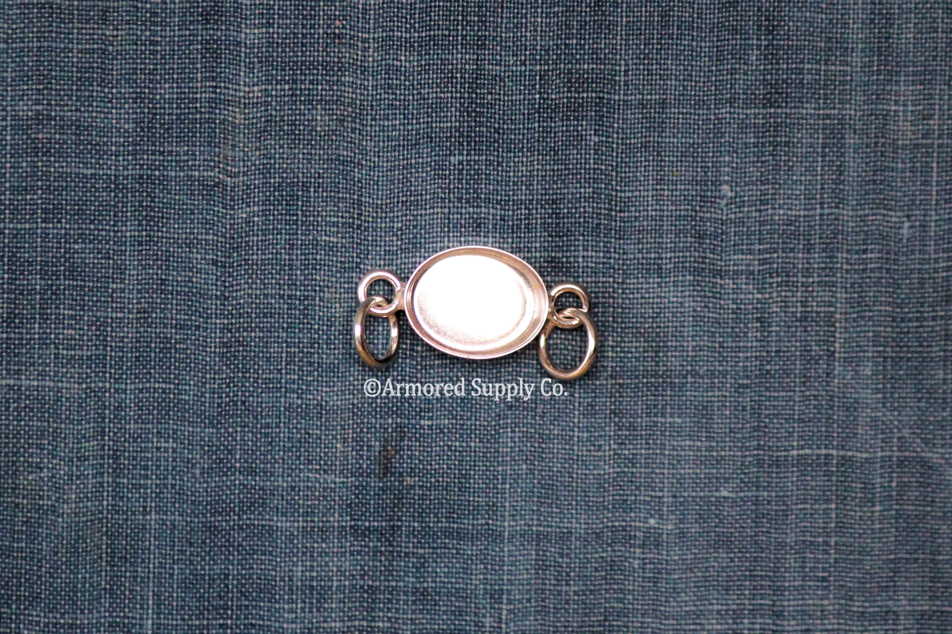 Double Loop Oval Bezel Pendant Blank Silver