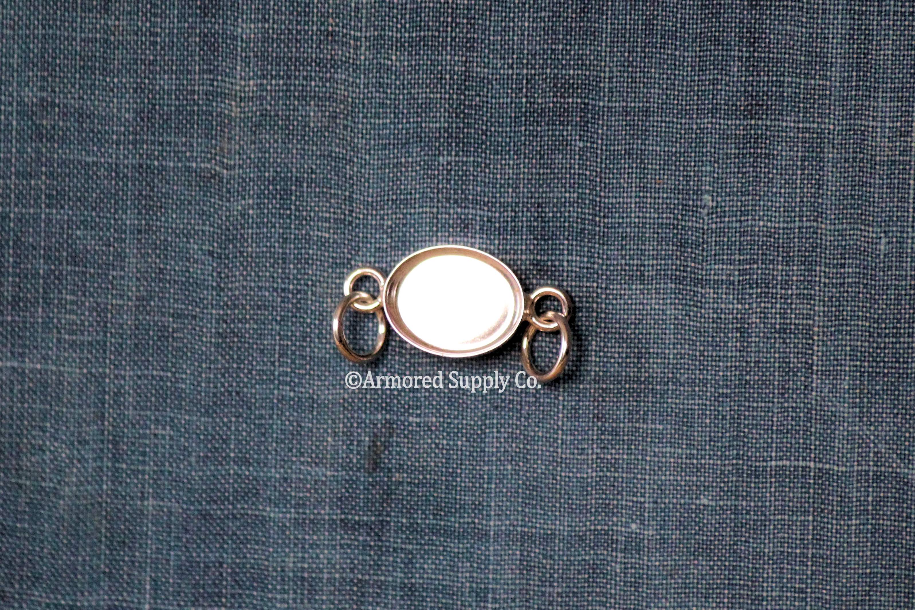 Double Loop Oval Bezel Pendant Blank Silver