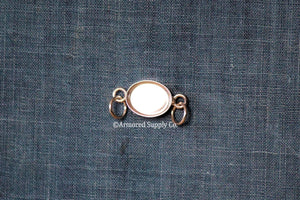 Double Loop Oval Bezel Pendant Blank Silver