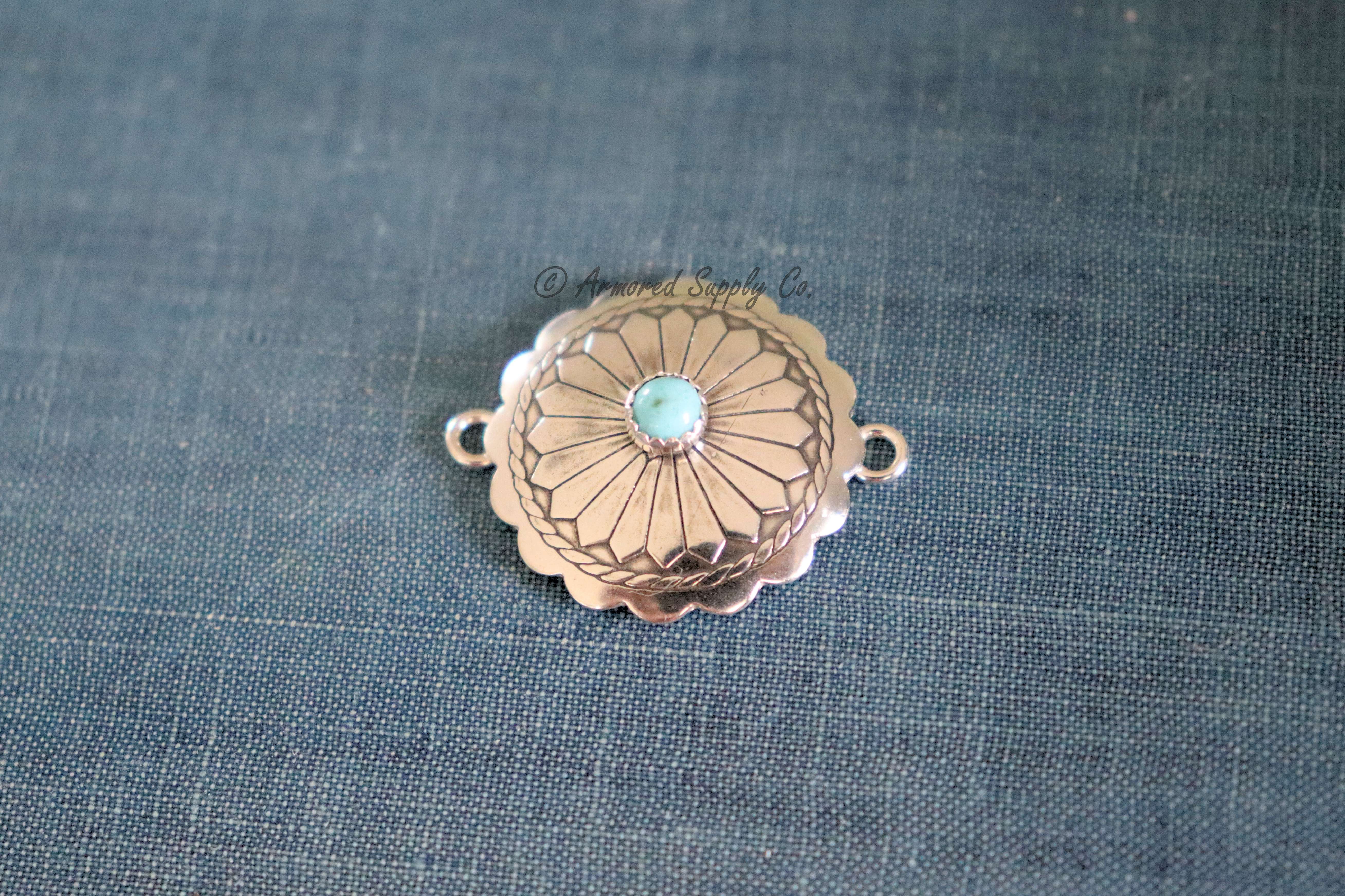 Sterling Silver Concho Connector #2