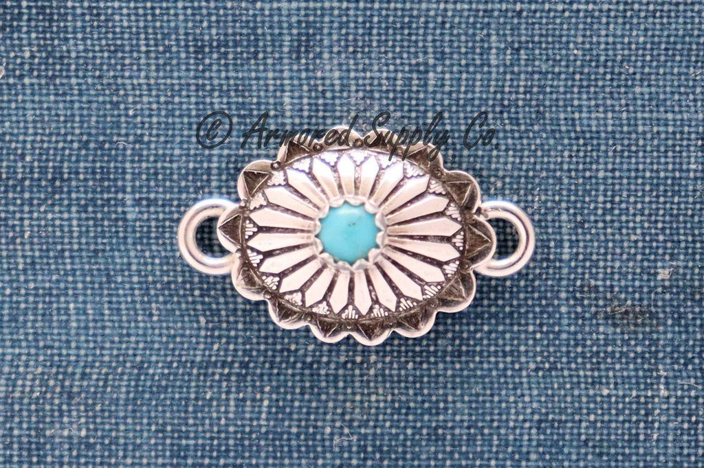 Sterling Silver Mini Oval Concho Connector #2