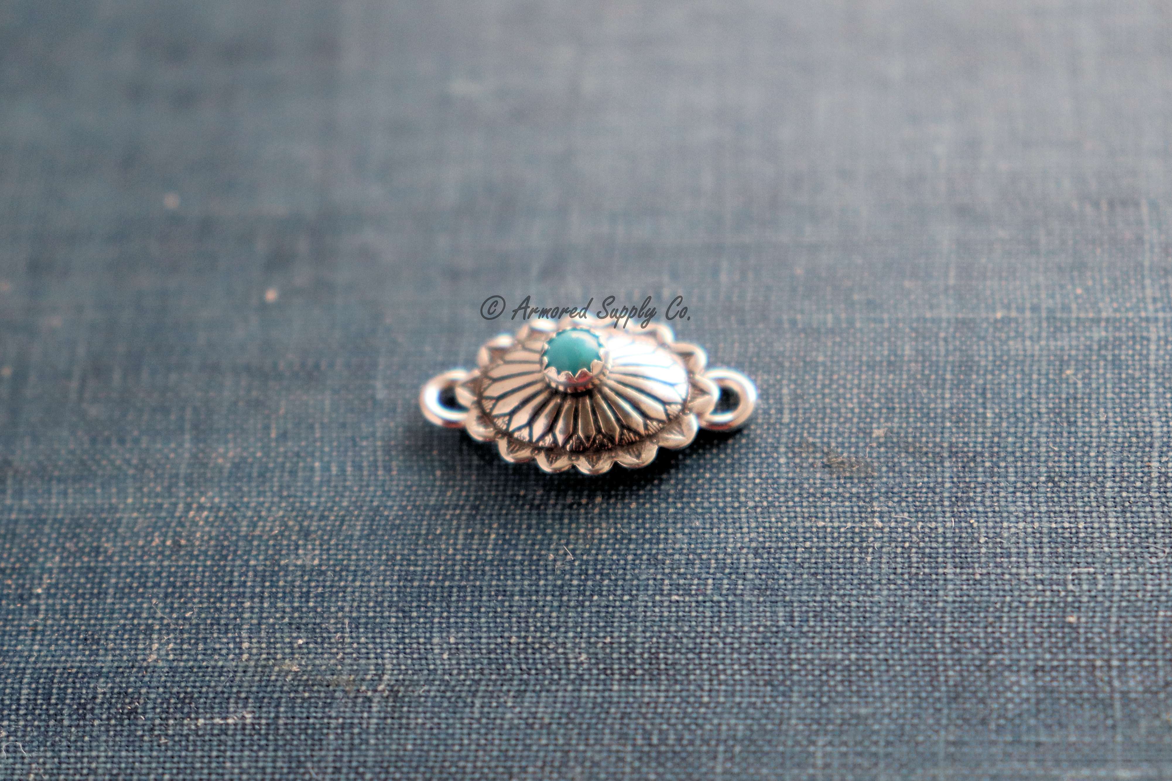 Sterling Silver Mini Oval Concho Connector #2