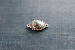 Sterling Silver Mini Oval Concho Connector #2