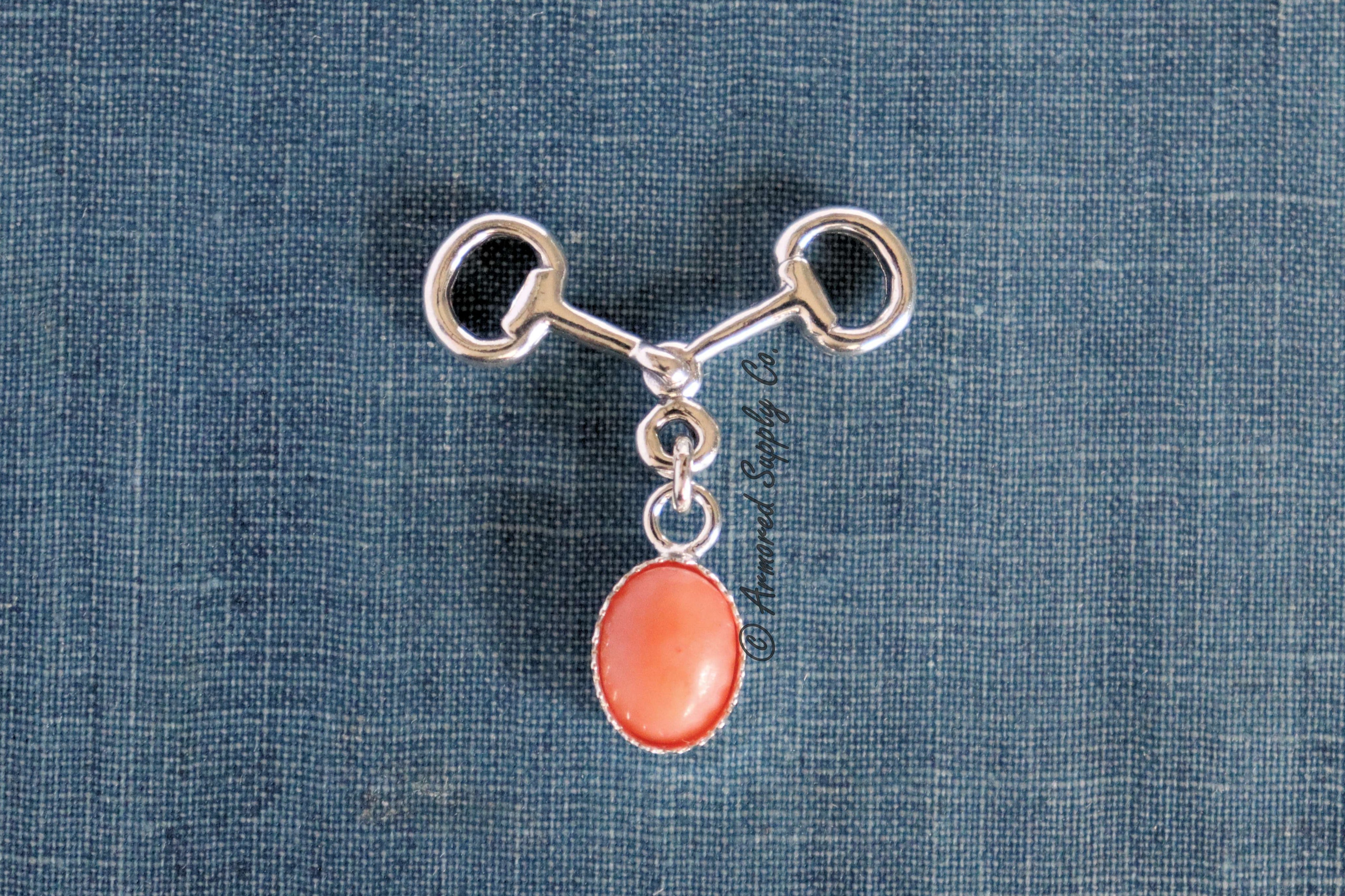 Sterling Silver Bridle Snaffle Bit Bezel cup Charm Connector