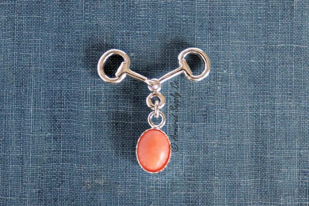Sterling Silver Bridle Snaffle Bit Bezel cup Charm Connector
