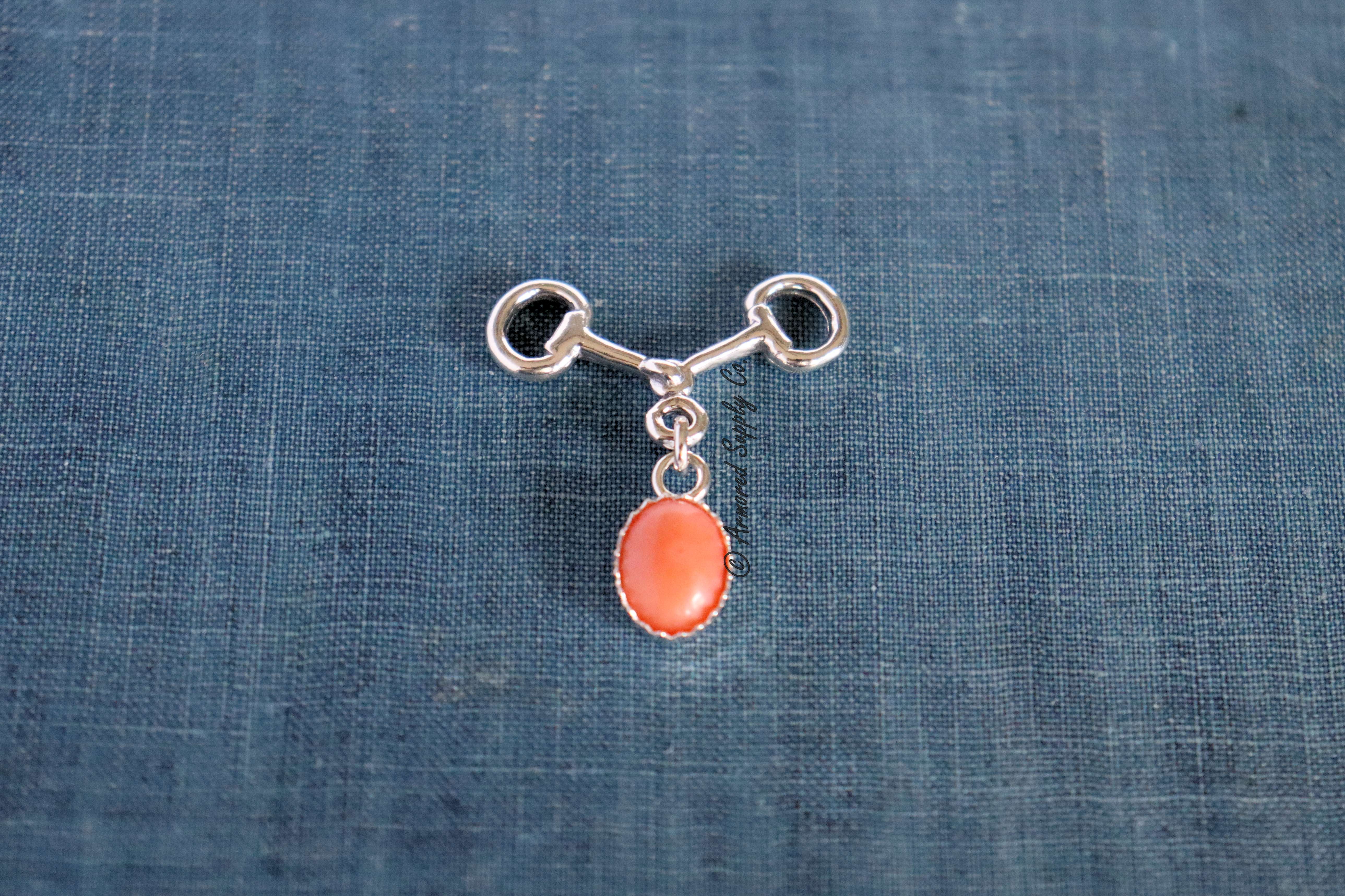 Sterling Silver Bridle Snaffle Bit Bezel cup Charm Connector