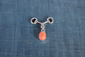 Sterling Silver Bridle Snaffle Bit Bezel cup Charm Connector