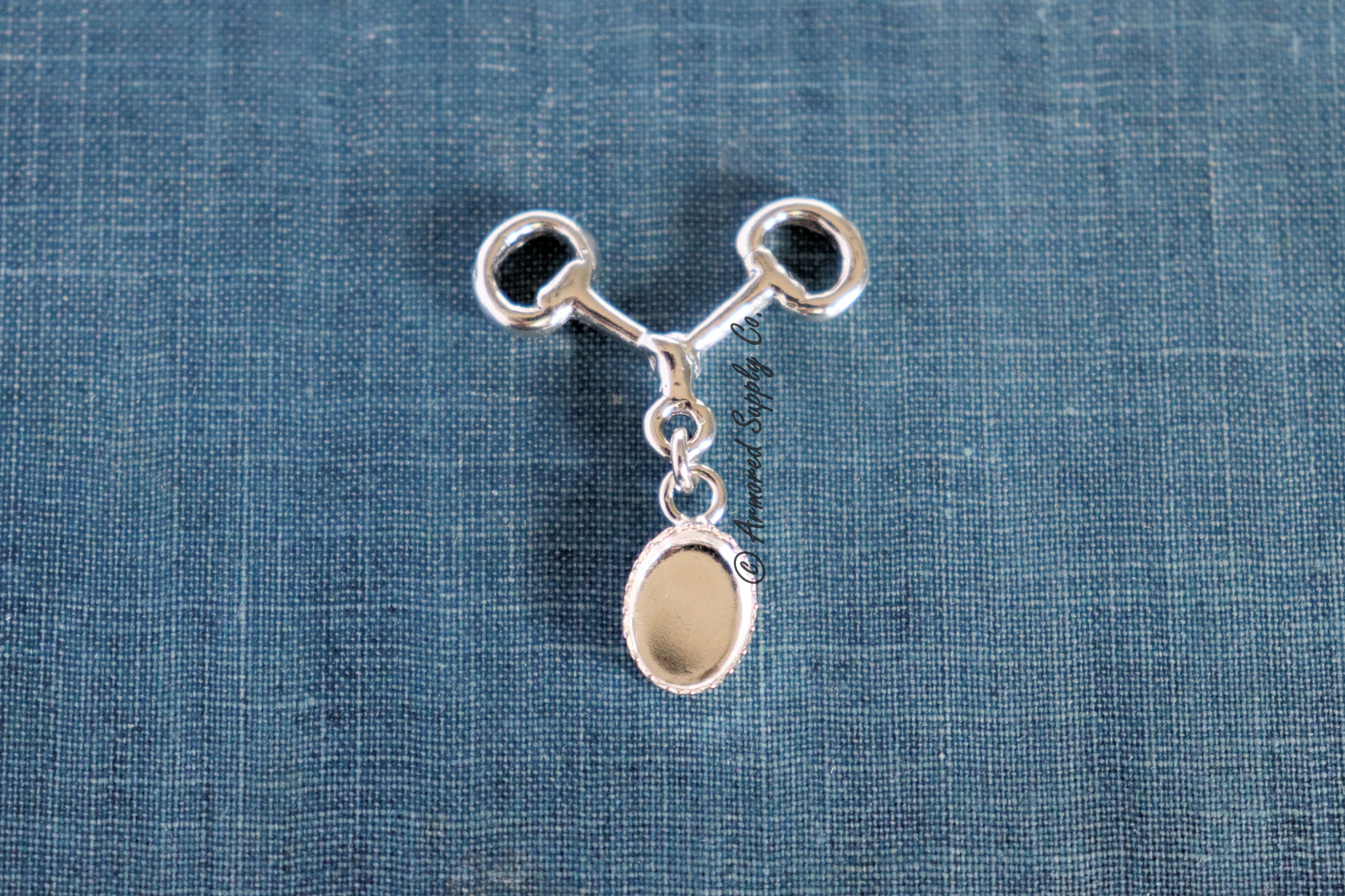 Sterling Silver Bridle Snaffle Bit Bezel cup Charm Connector