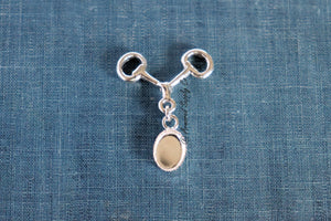 Sterling Silver Bridle Snaffle Bit Bezel cup Charm Connector