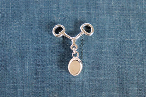 Sterling Silver Bridle Snaffle Bit Bezel cup Charm Connector
