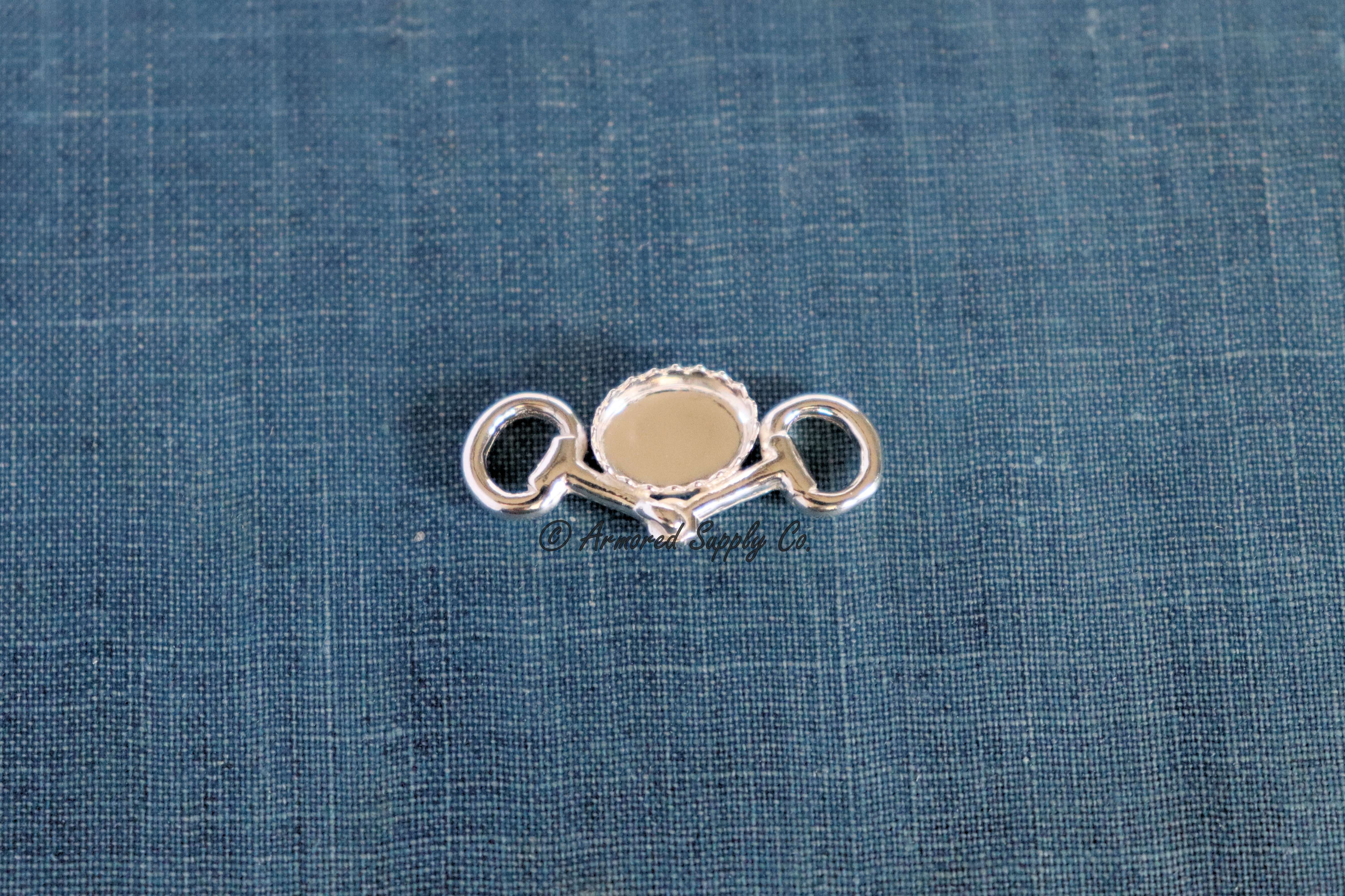 Sterling Silver Bridle Snaffle Bit Bezel cup Charm Connector #3