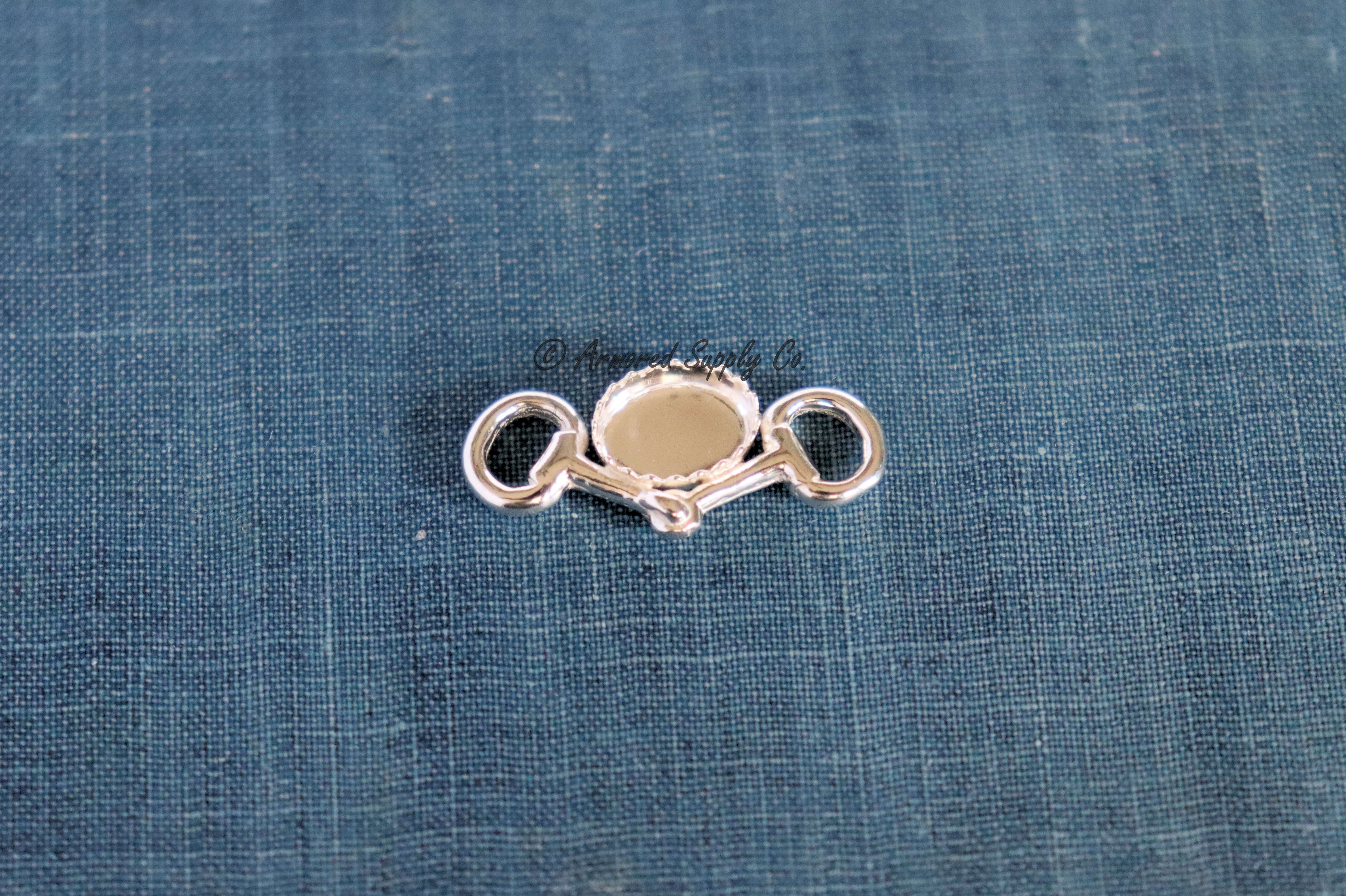 Sterling Silver Bridle Snaffle Bit Bezel cup Charm Connector #3