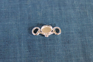 Sterling Silver Bridle Snaffle Bit Bezel cup Charm Connector #3