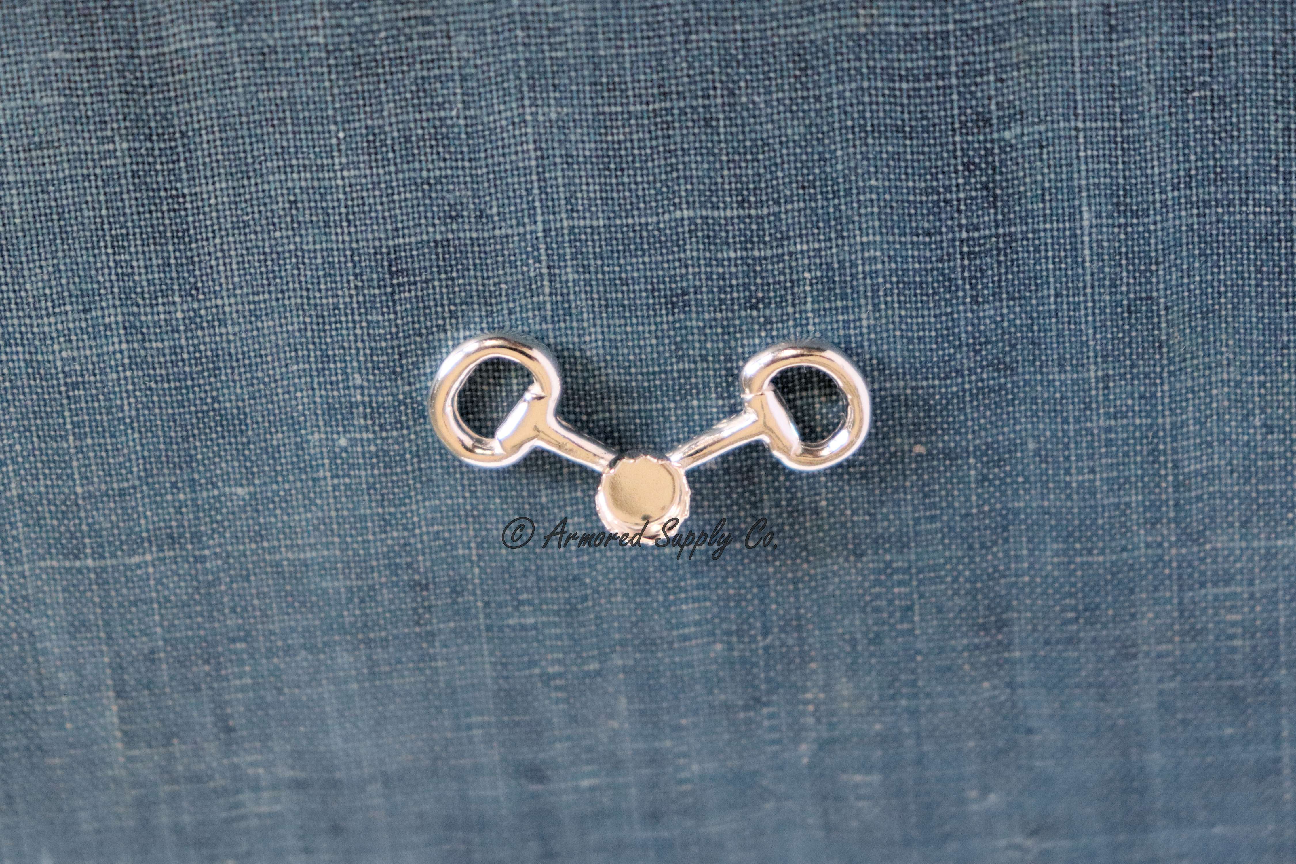 Sterling Silver Bridle Snaffle Bit Bezel cup Charm Connector #2