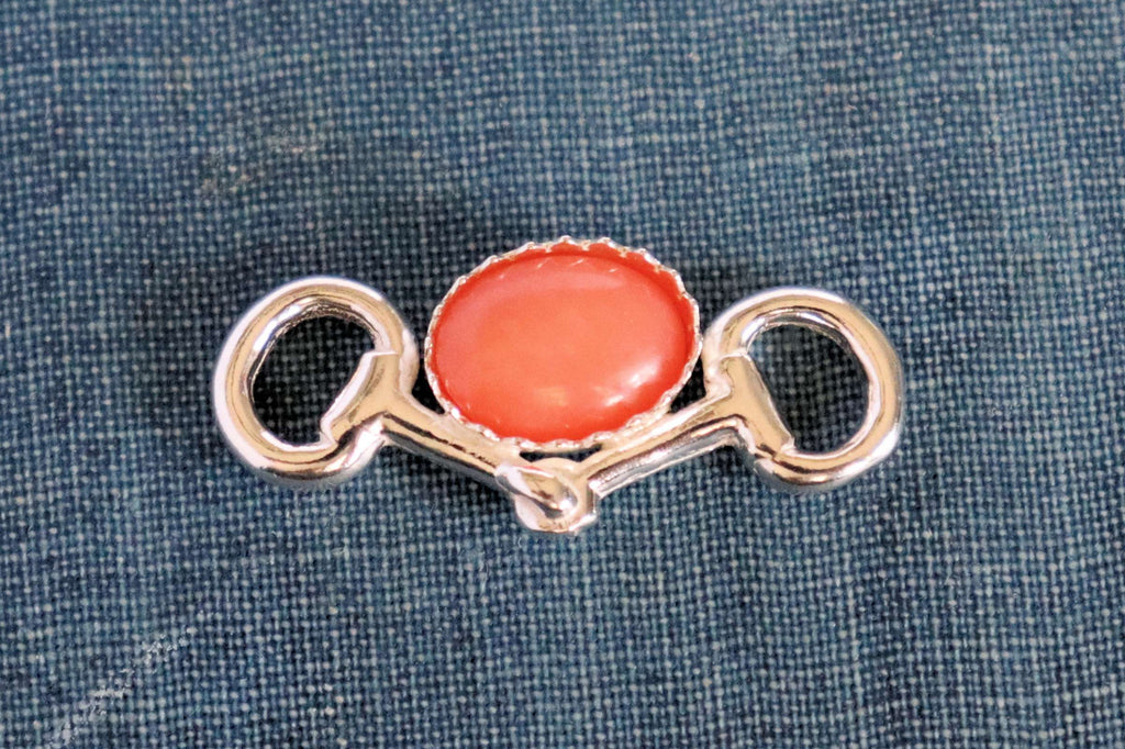 Sterling Silver Bridle Snaffle Bit Bezel cup Charm Connector #3