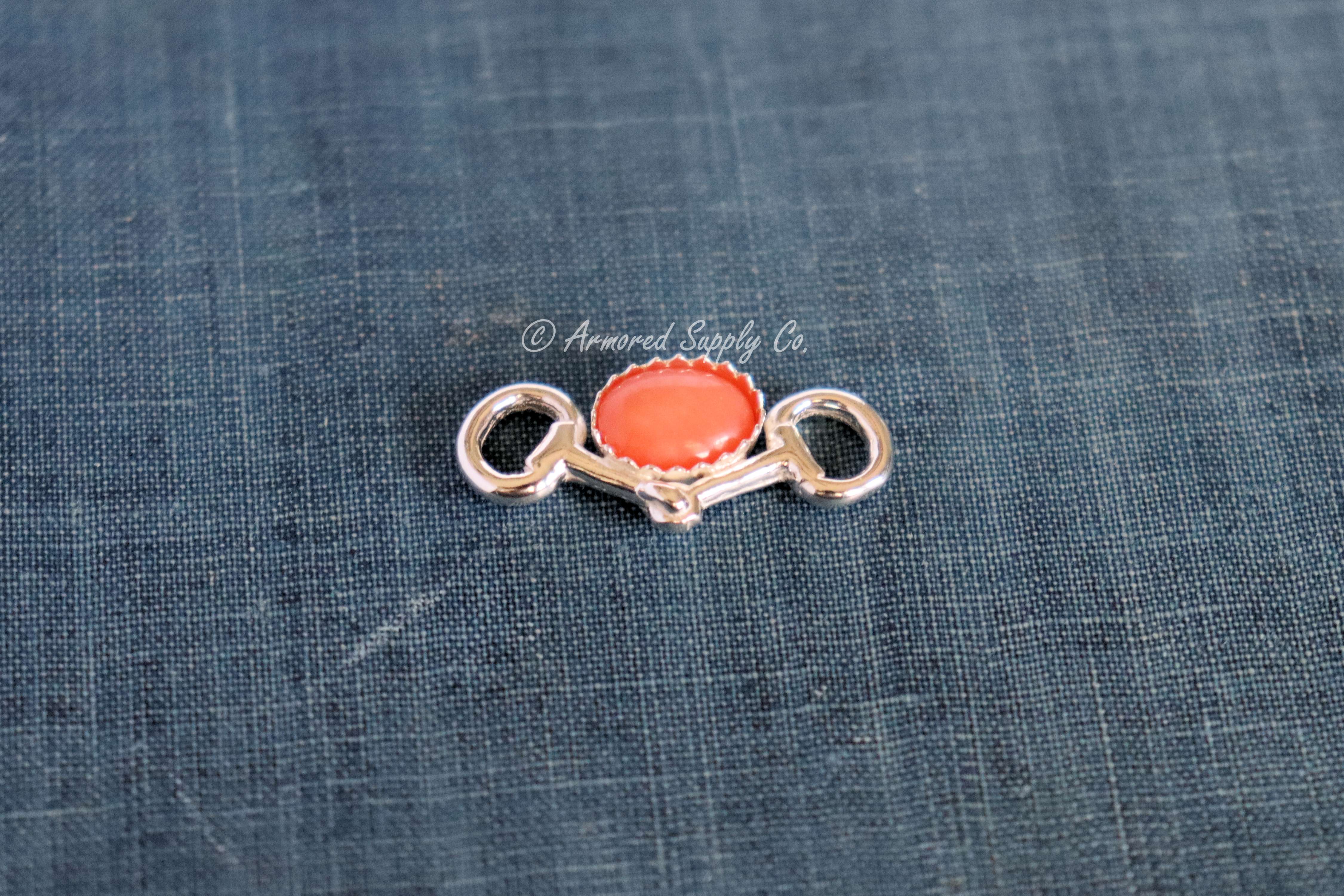 Sterling Silver Bridle Snaffle Bit Bezel cup Charm Connector #3