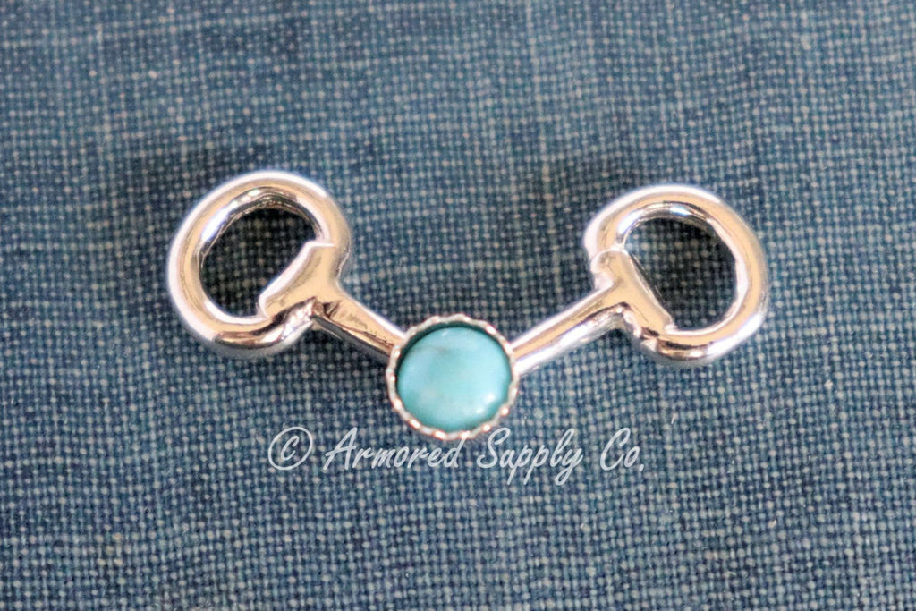 Sterling Silver Bridle Snaffle Bit Bezel cup Charm Connector #2