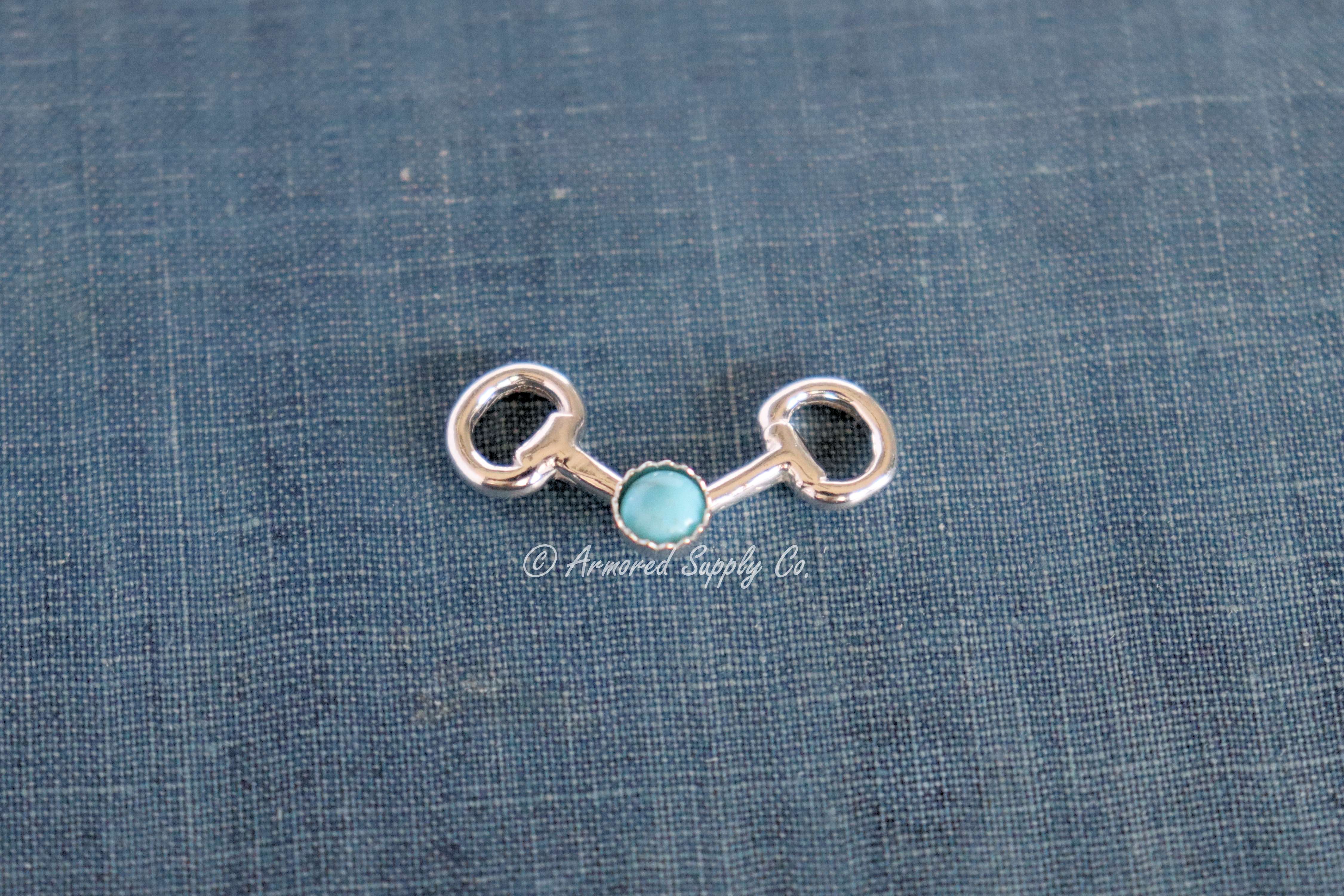 Sterling Silver Bridle Snaffle Bit Bezel cup Charm Connector #2