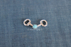 Sterling Silver Bridle Snaffle Bit Bezel cup Charm Connector #2