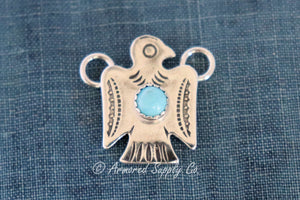 Sterling Silver Thunderbird Bezel cup Connector #1