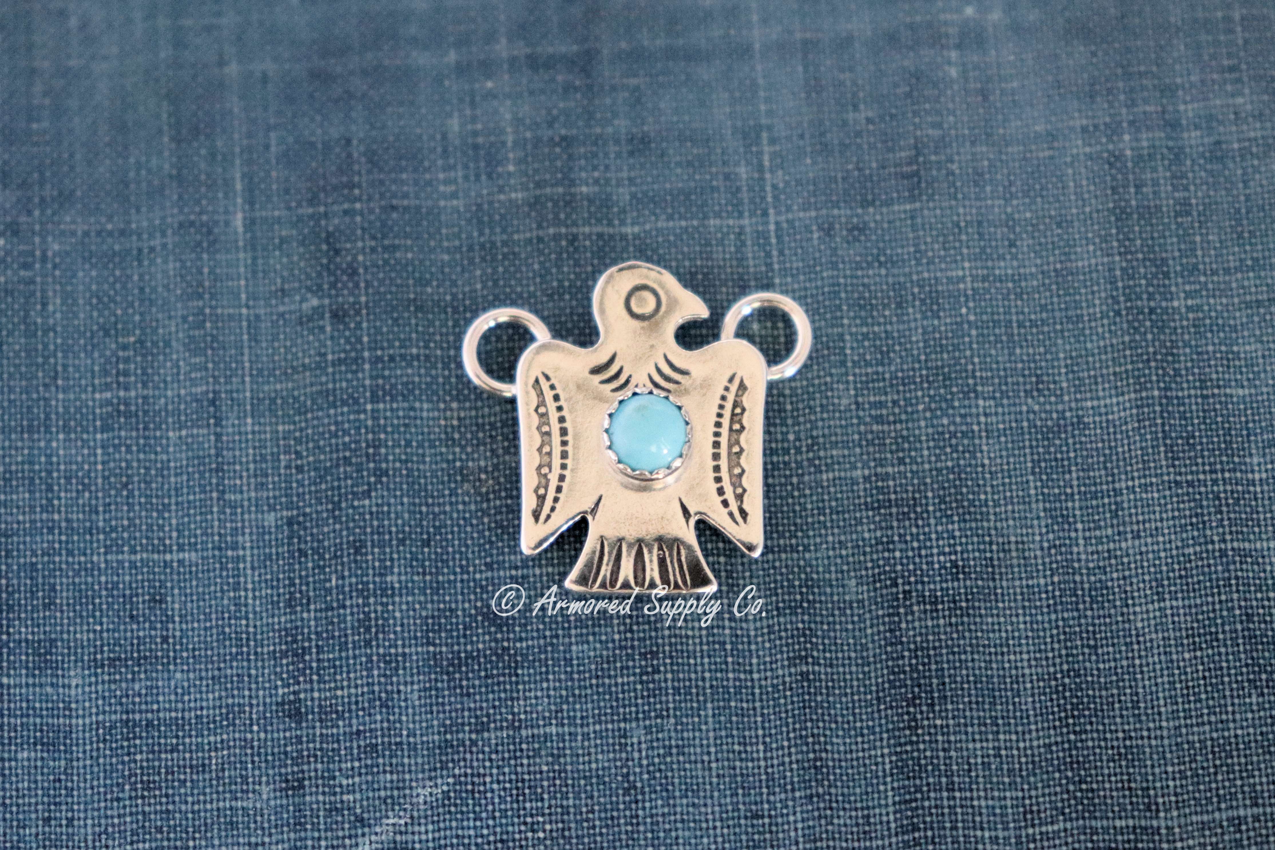 Sterling Silver Thunderbird Bezel cup Connector #1