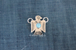 Sterling Silver Thunderbird Bezel cup Connector #1