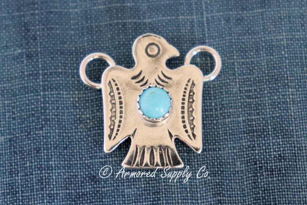 Sterling Silver Thunderbird Bezel cup Connector #1