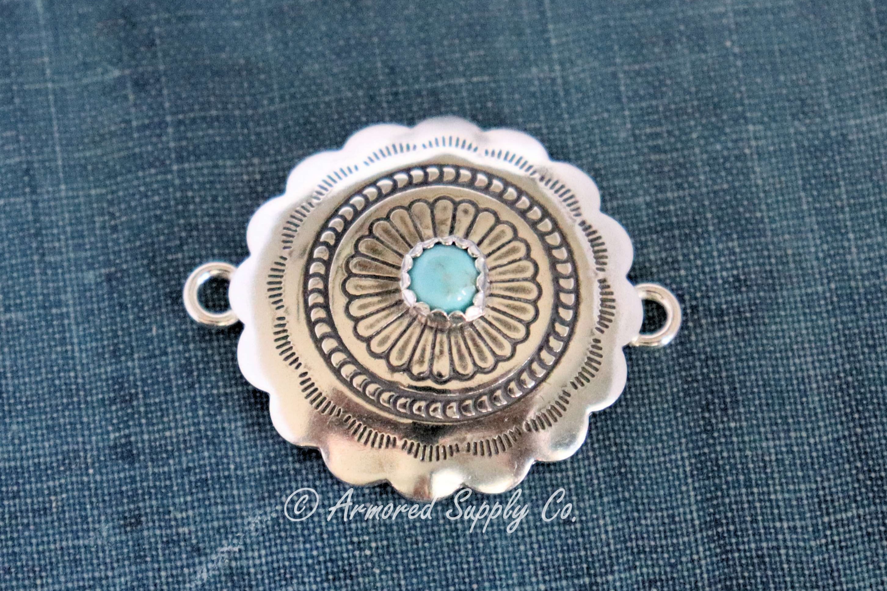 Sterling Silver Concho Connector #3