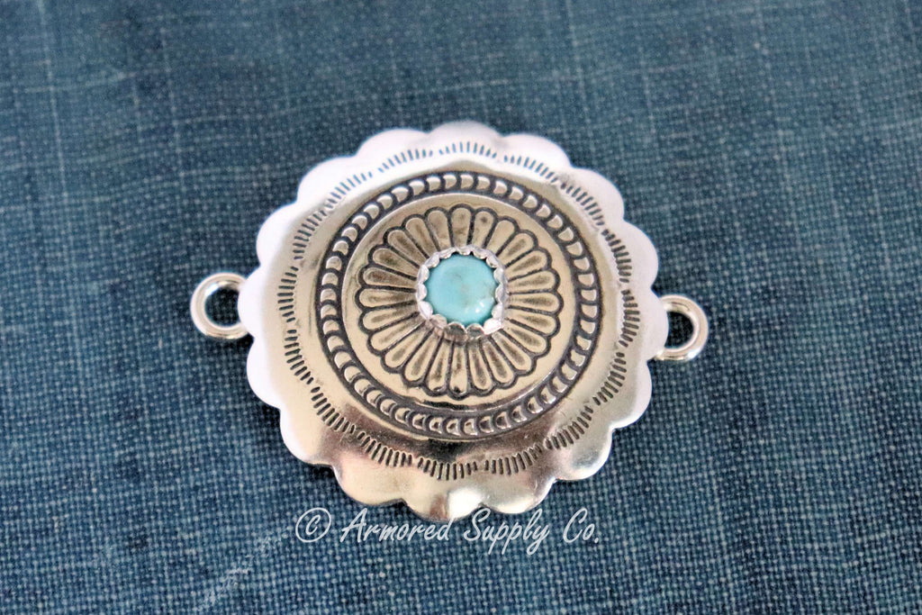 Sterling Silver Concho Connector #3