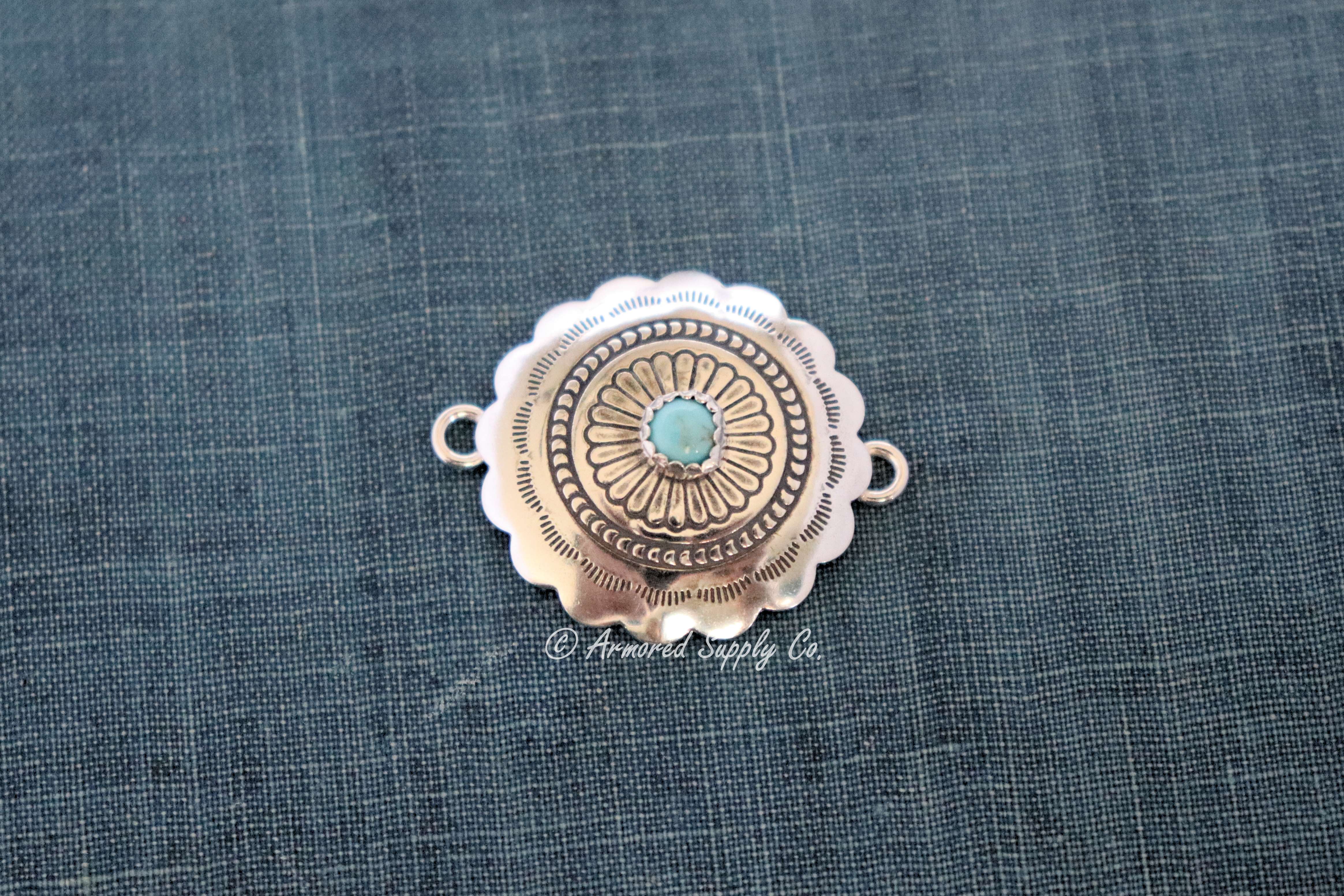 Sterling Silver Concho Connector #3