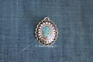Sterling Silver Scalloped Oval Concho Charm