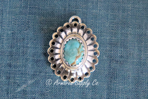 Sterling Silver Scalloped Oval Concho Charm