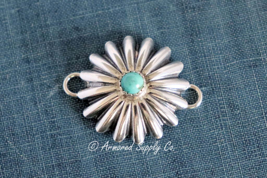 Sterling Silver Sunburst Concho Connector