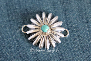 Sterling Silver Sunburst Concho Connector