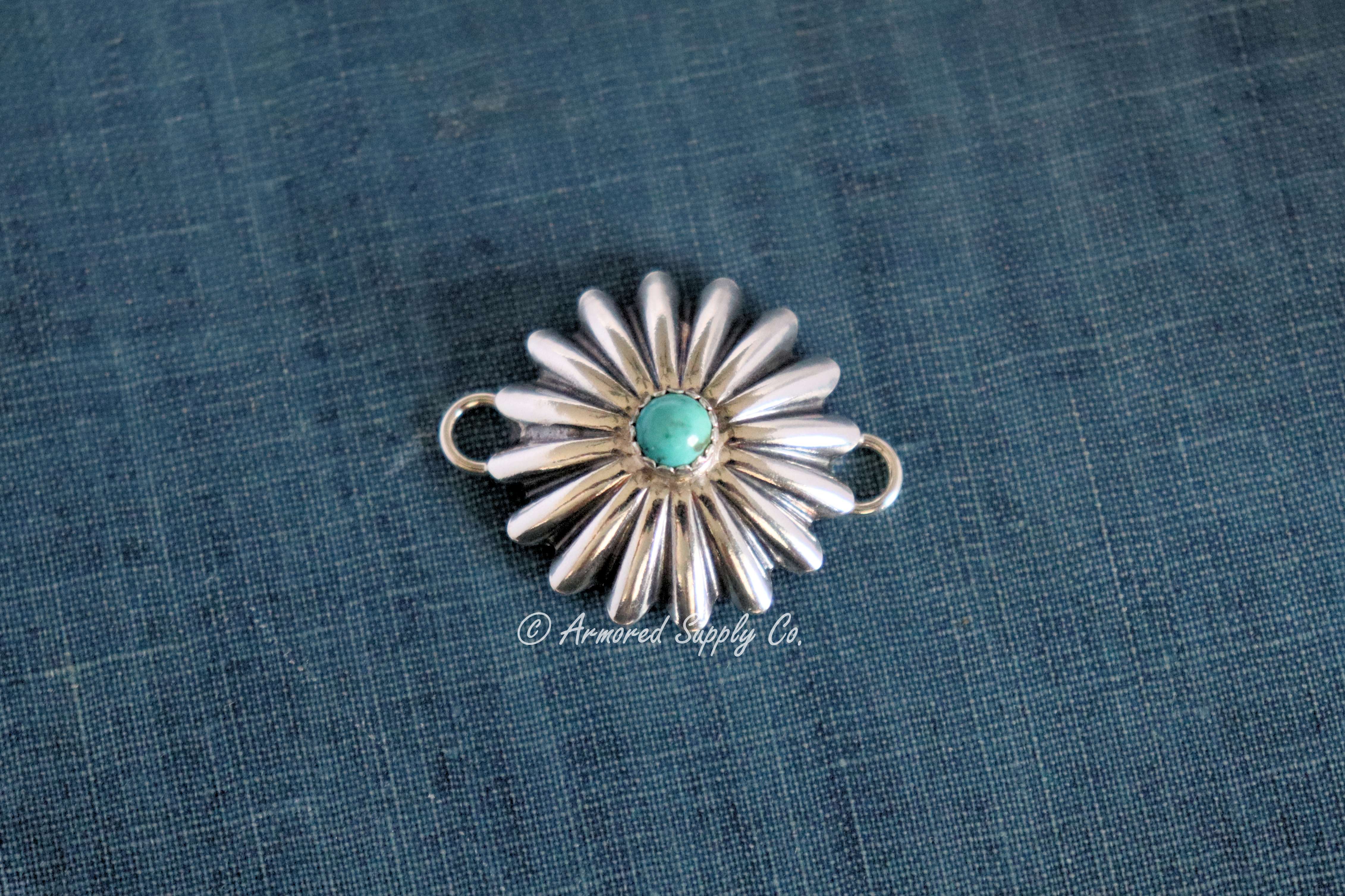 Sterling Silver Sunburst Concho Connector
