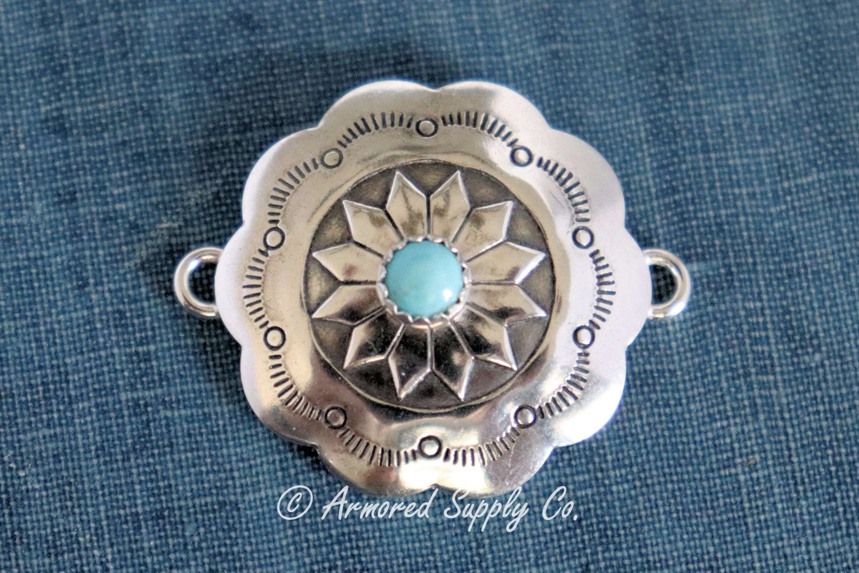 Sterling Silver Concho Connector #4