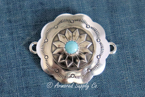 Sterling Silver Concho Connector #4