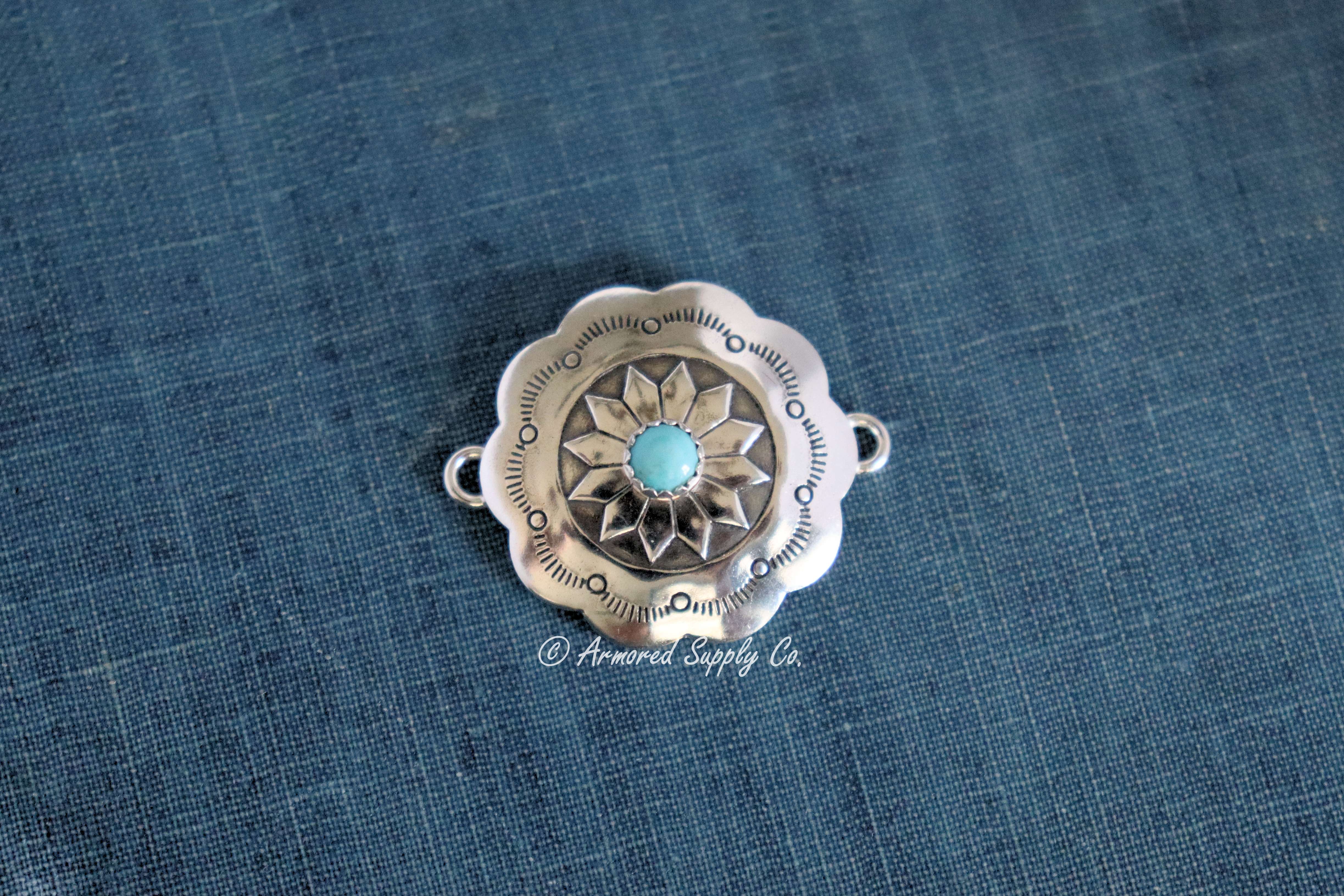 Sterling Silver Concho Connector #4