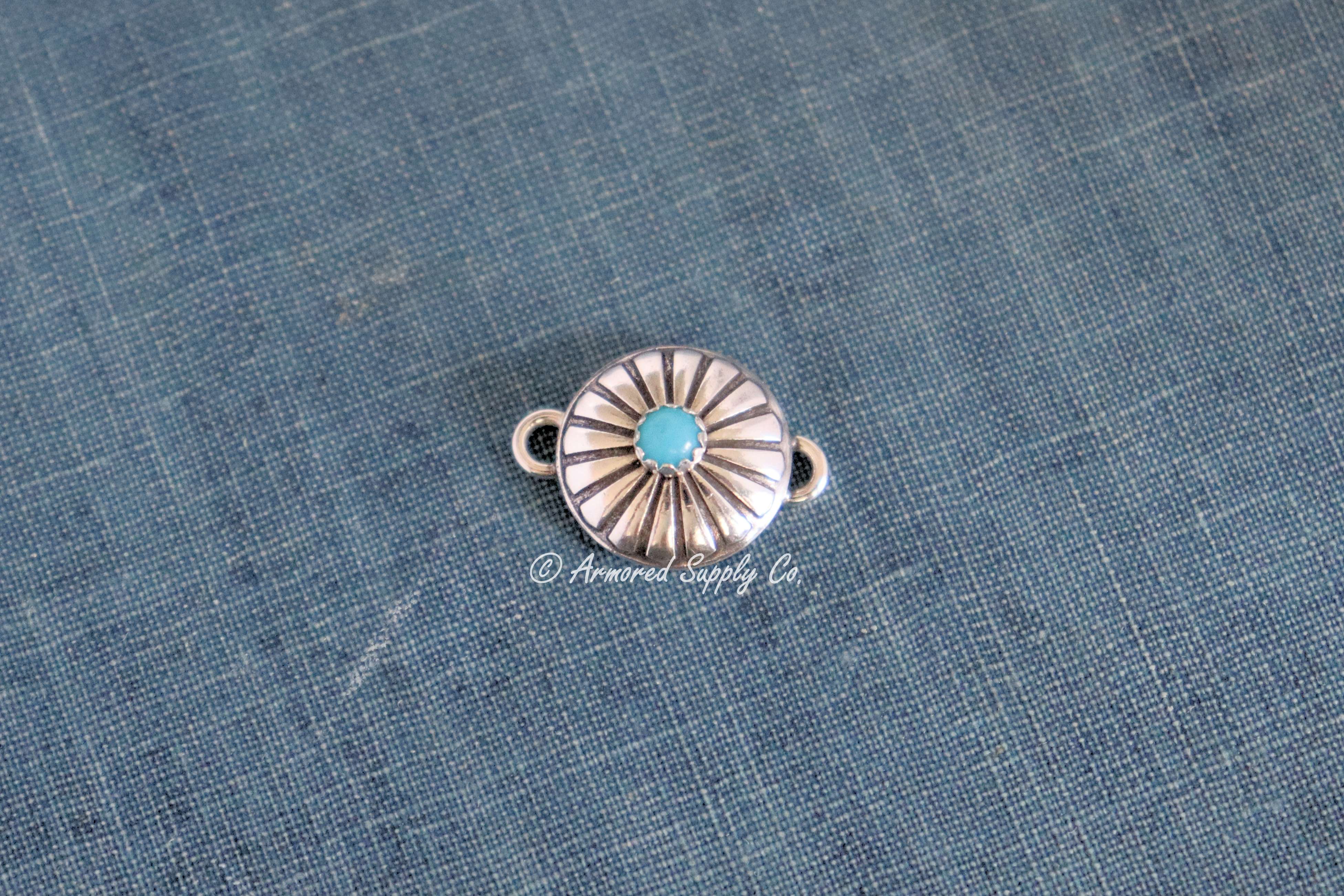 Sterling Silver Mini Round Concho Connector