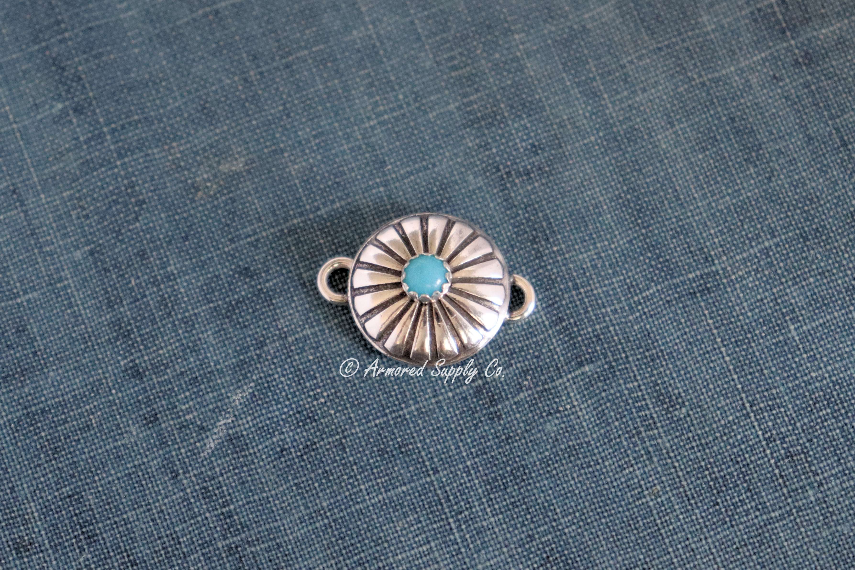 Sterling Silver Mini Round Concho Connector