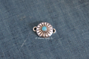 Sterling Silver Mini Round Concho Connector