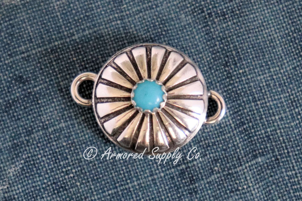 Sterling Silver Mini Round Concho Connector