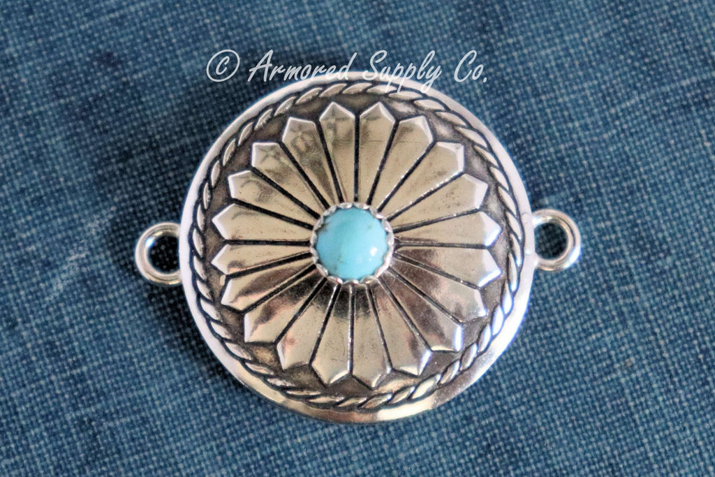 Sterling Silver Concho Connector #1